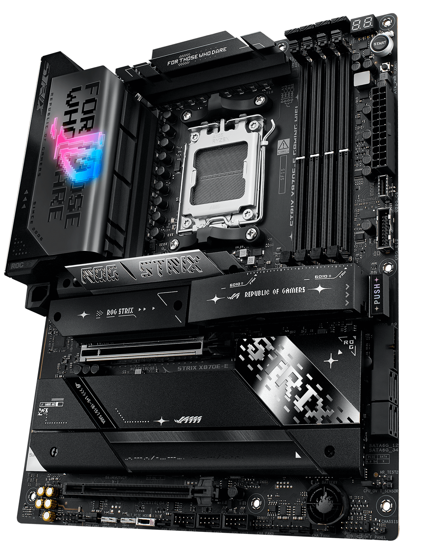 ROG STRIX X870E-E GAMING WIFI, diseño de disipadores y socket AM5