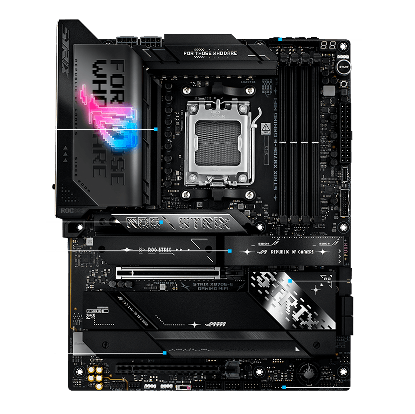 Soluciones de refrigeración de ASUS ROG STRIX X870E-E GAMING WIFI