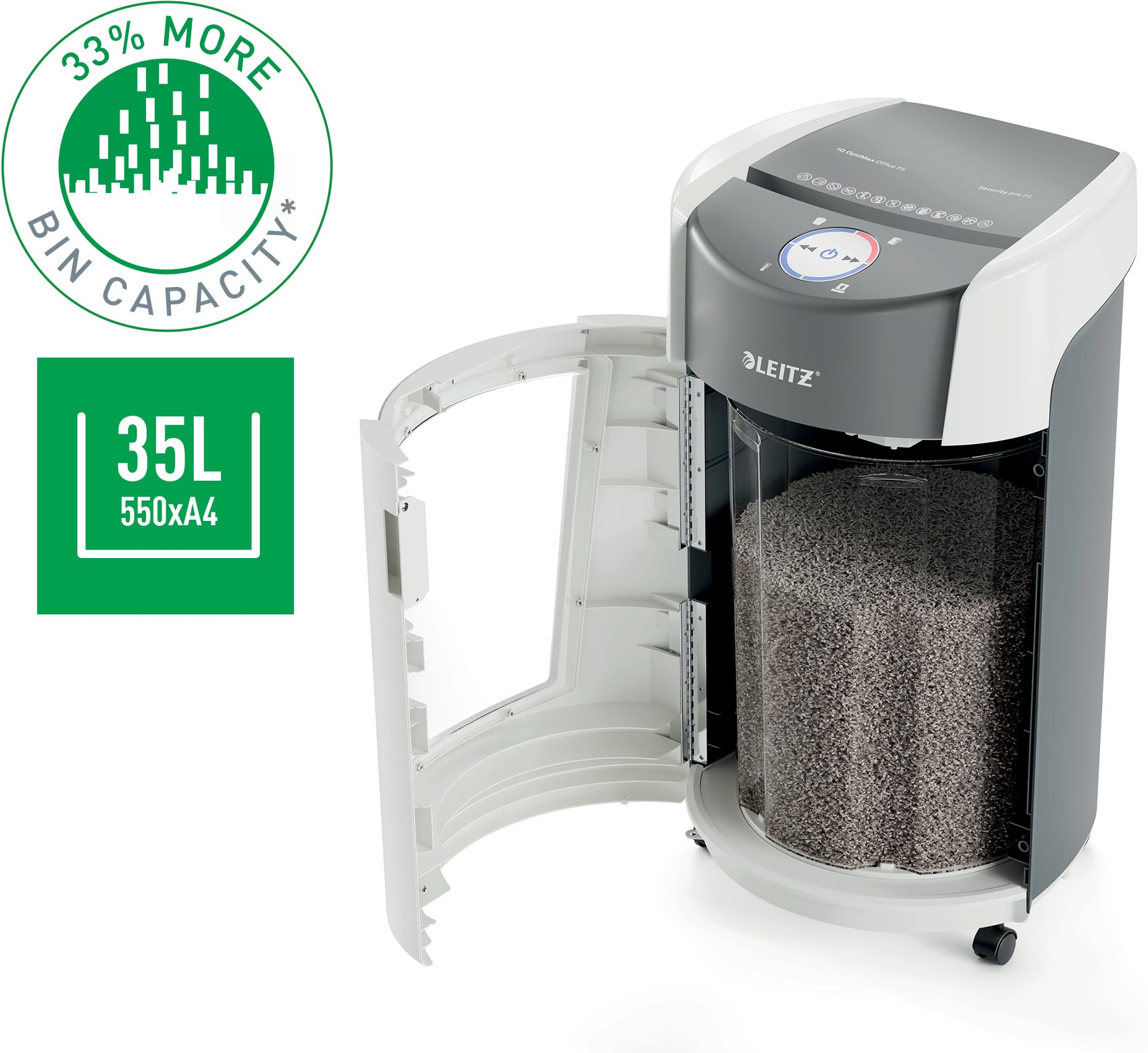 Papelera giratoria BRT de 35 litros Leitz IQ OptiMax Office P5