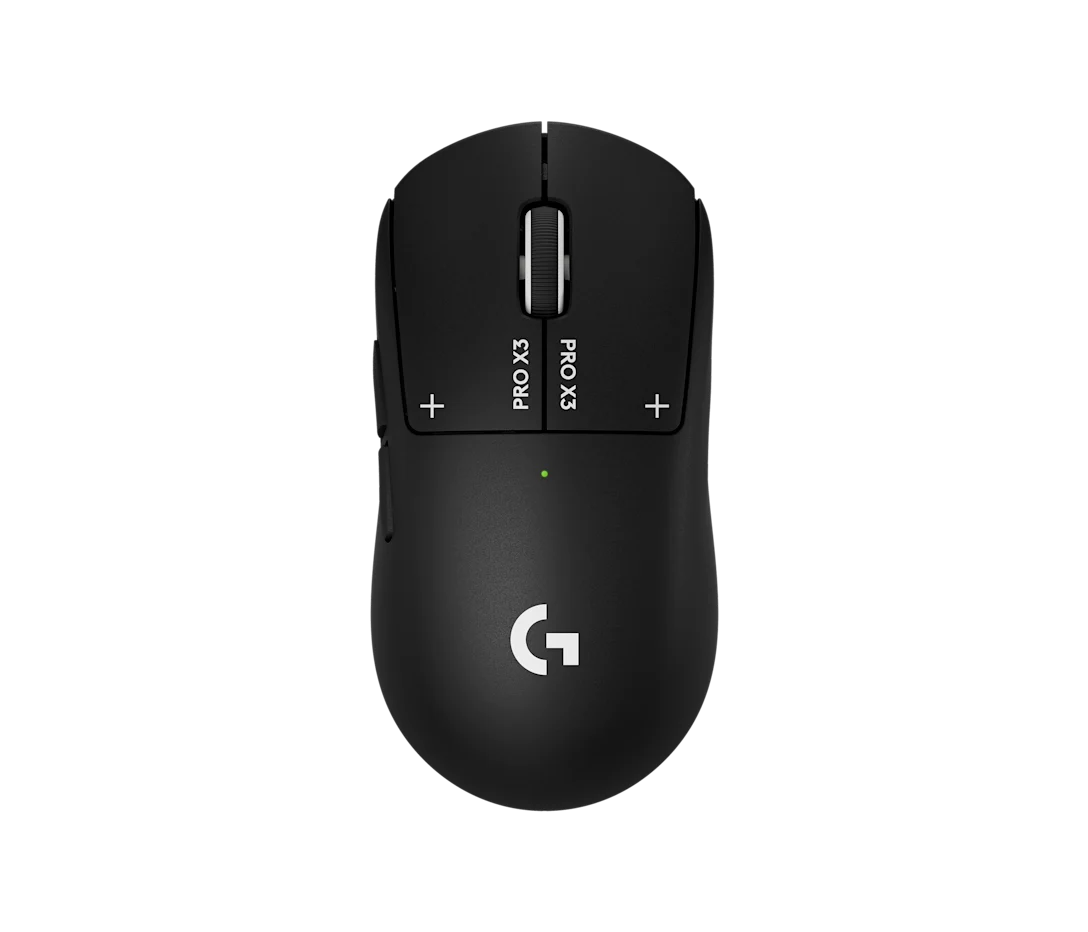 Logitech G PRO X3 SUPERSTRIKE Negro Medianoche, vista superior en perspectiva
