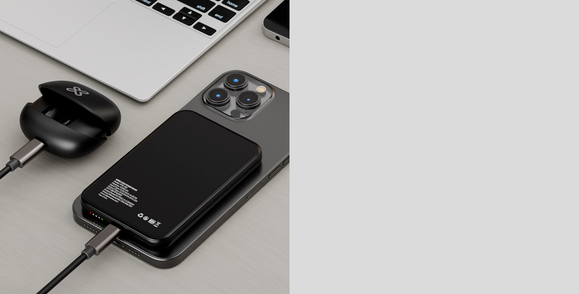 PowerMag 5000 suministrando energía a dispositivos compatibles