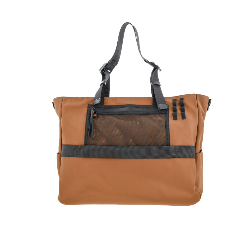 Parte posterior del bolso Nomadia KLB-851 con bolsillo de malla y banda para equipaje