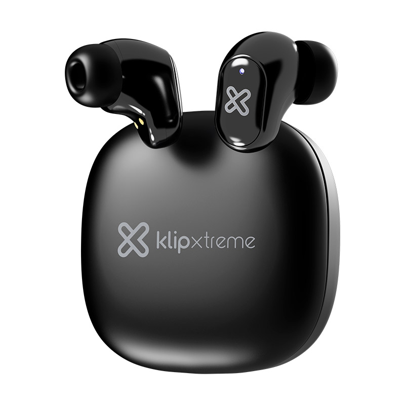 Vista de detalle de los audífonos Klip Xtreme QuanBuds KTE-011BK negros