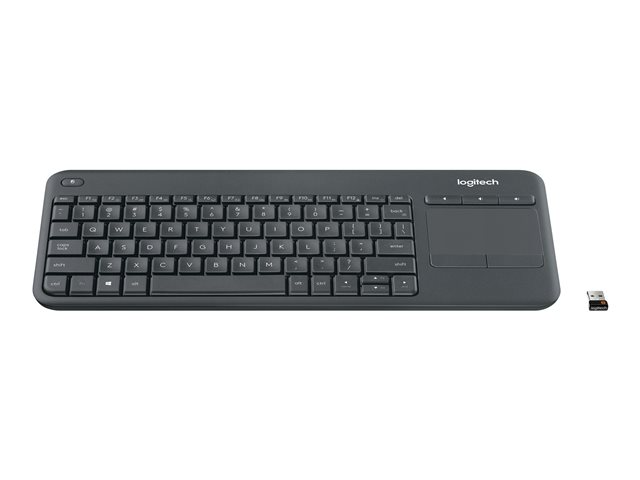 Logitech K400 Plus touchpad integrado y receptor USB Unifying