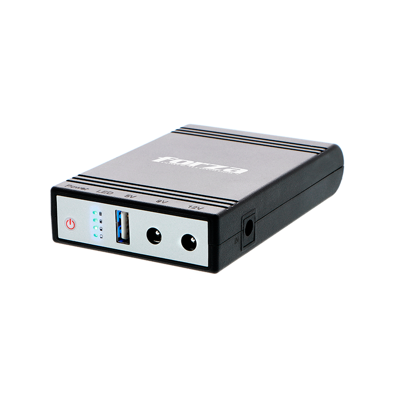 Forza DC-140USB Mini UPS Portatil 24W USB Salidas 5 9 12VCC Negro