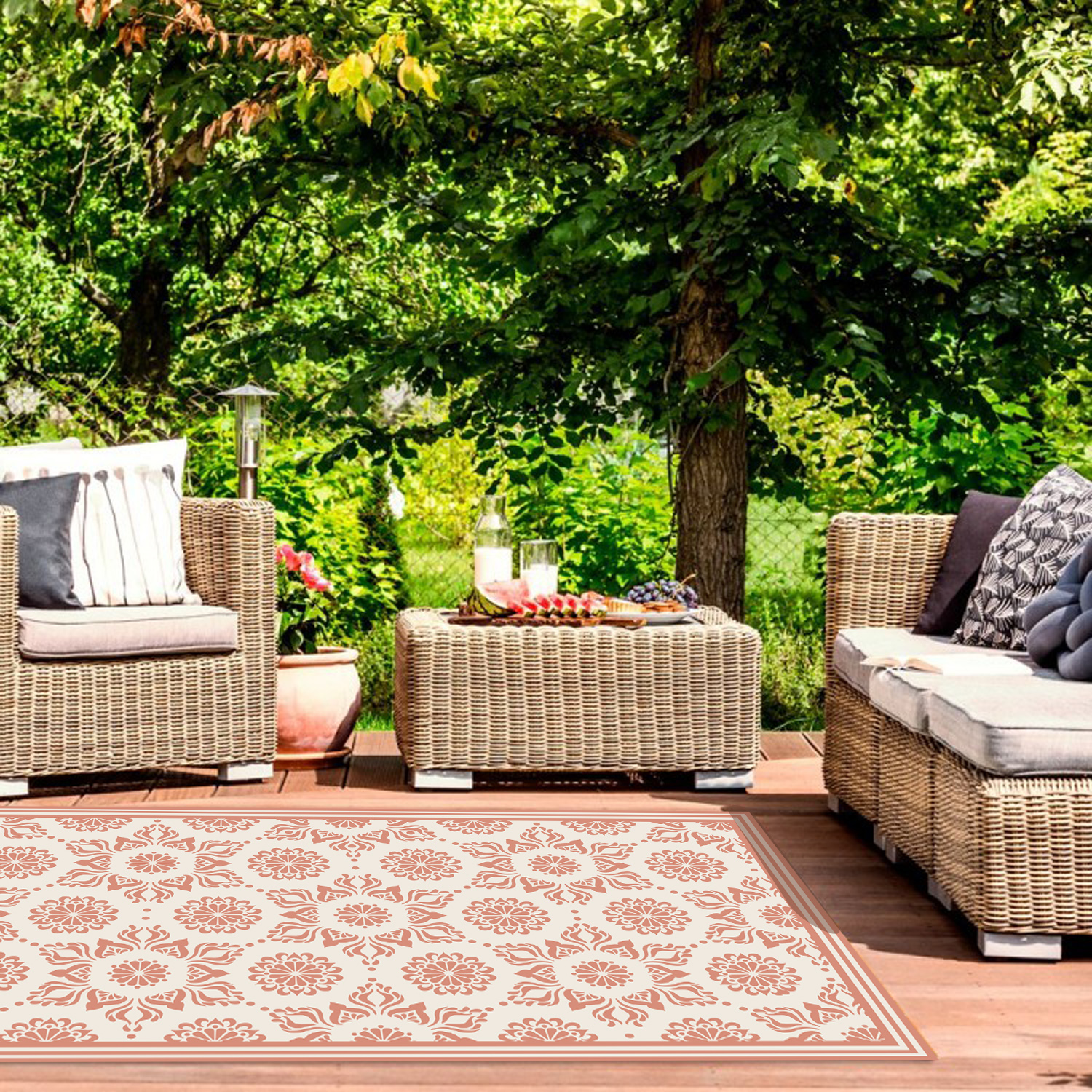 Flor Hindú Coral - Alfombra Deco: DAVANTI