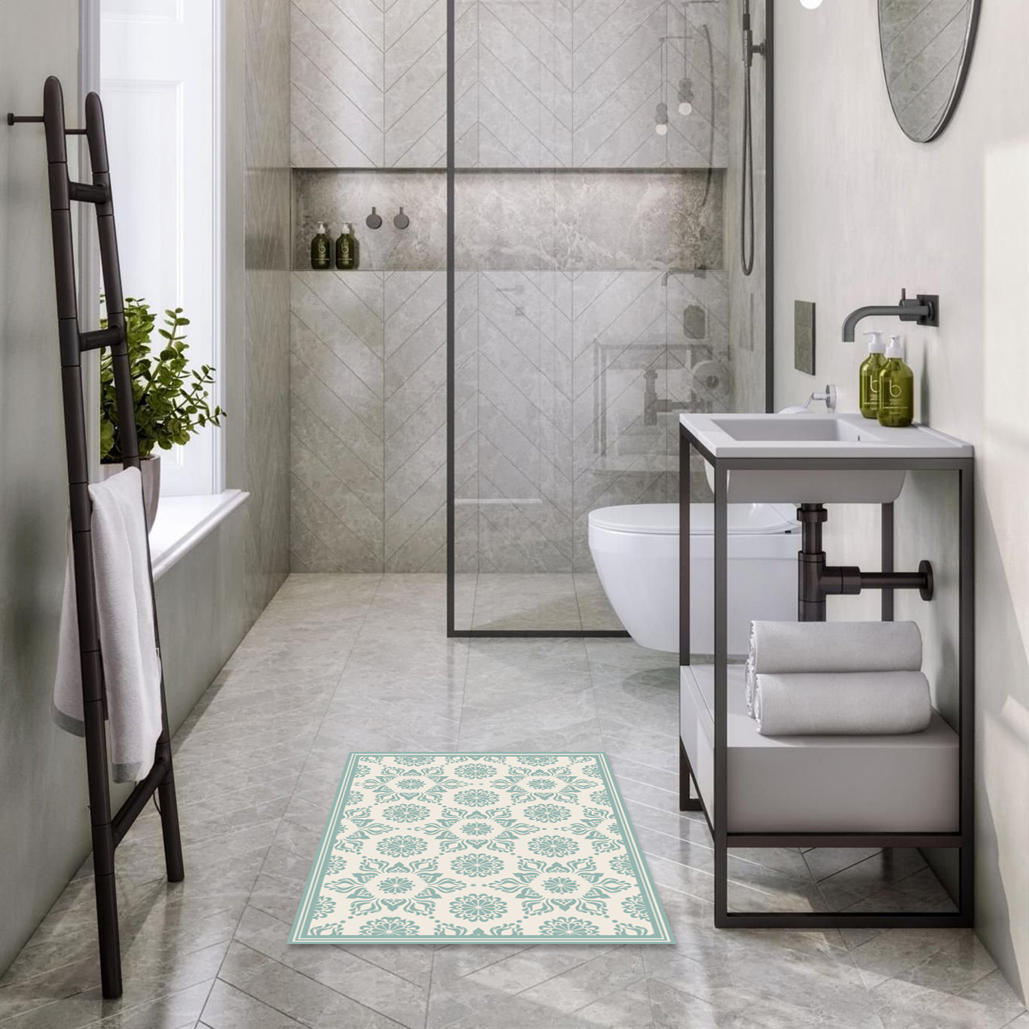 Flor Hindú Turquesa - Alfombra Deco: DAVANTI