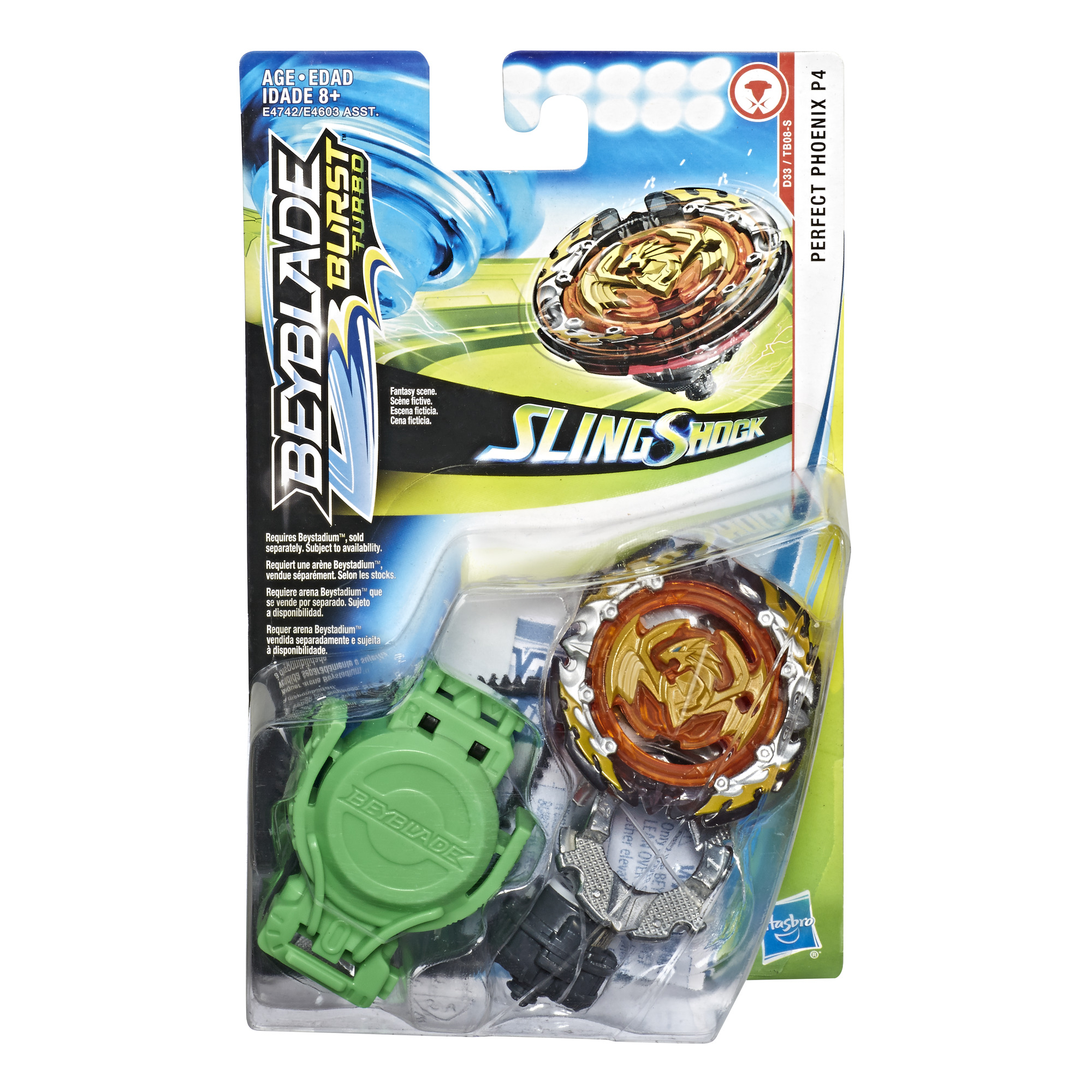 Pião e Lançador SlingShock Turbo - Perfect Phoenix P4