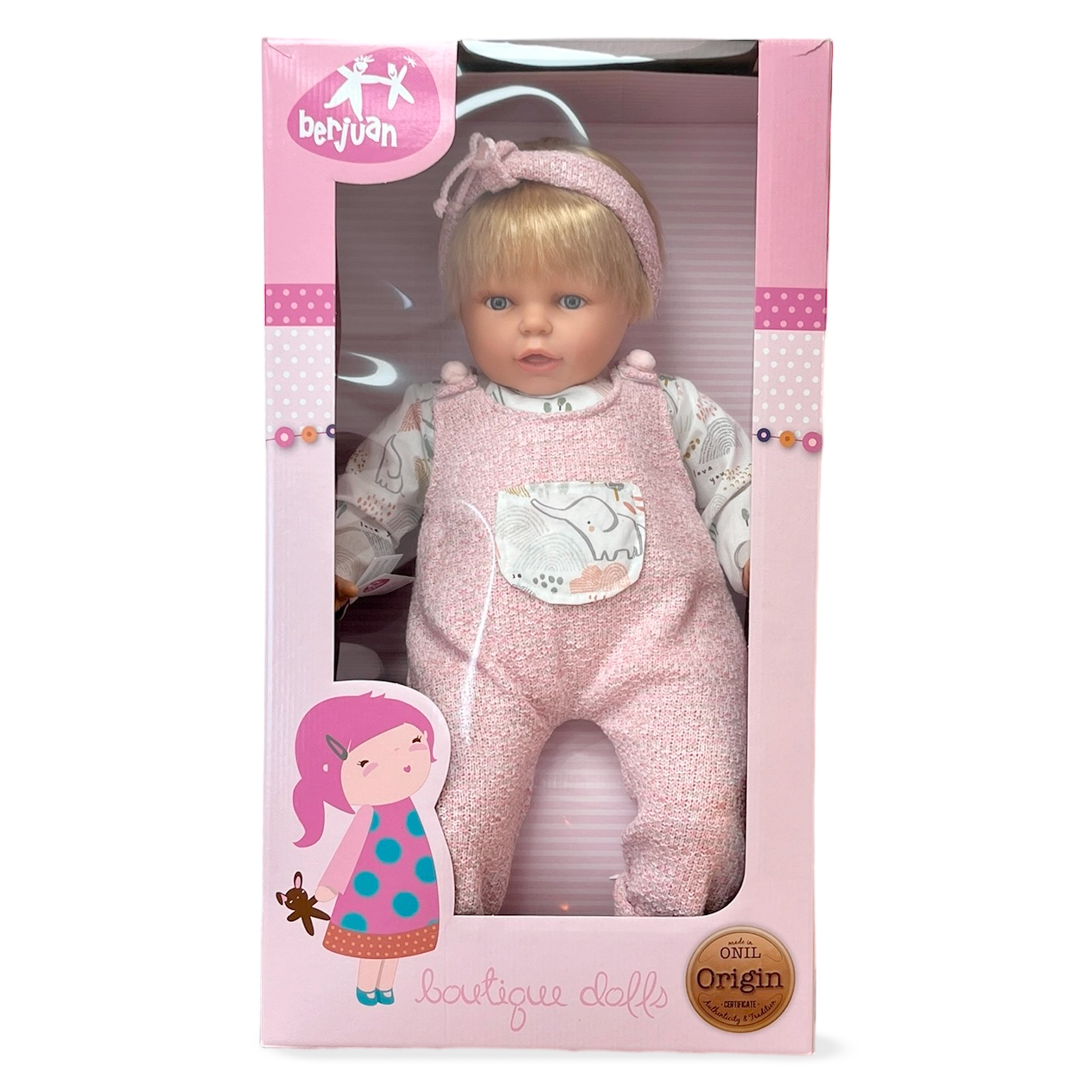 Minha Primeira Bebé - Menina com Macacão Rosa