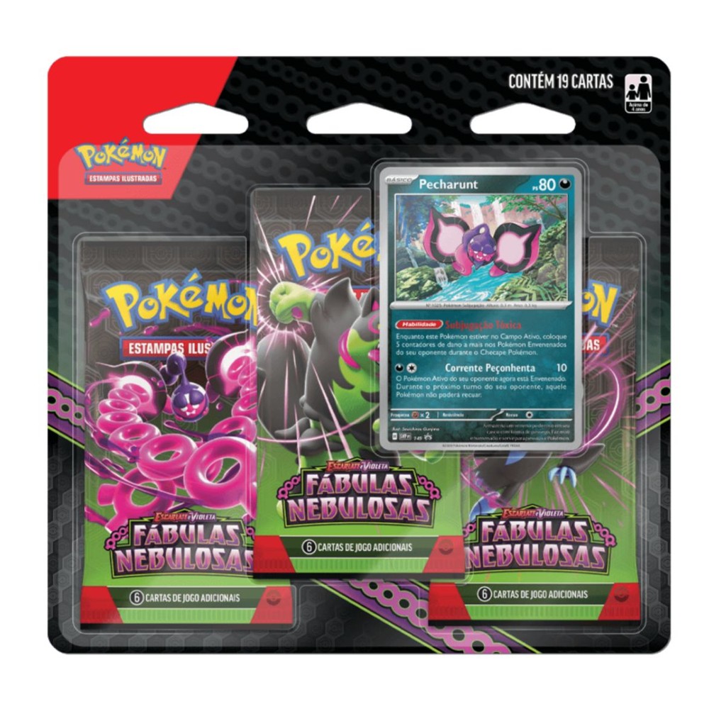 Pokémon Fábulas Nebulosas - Pecharunt 3 Booster