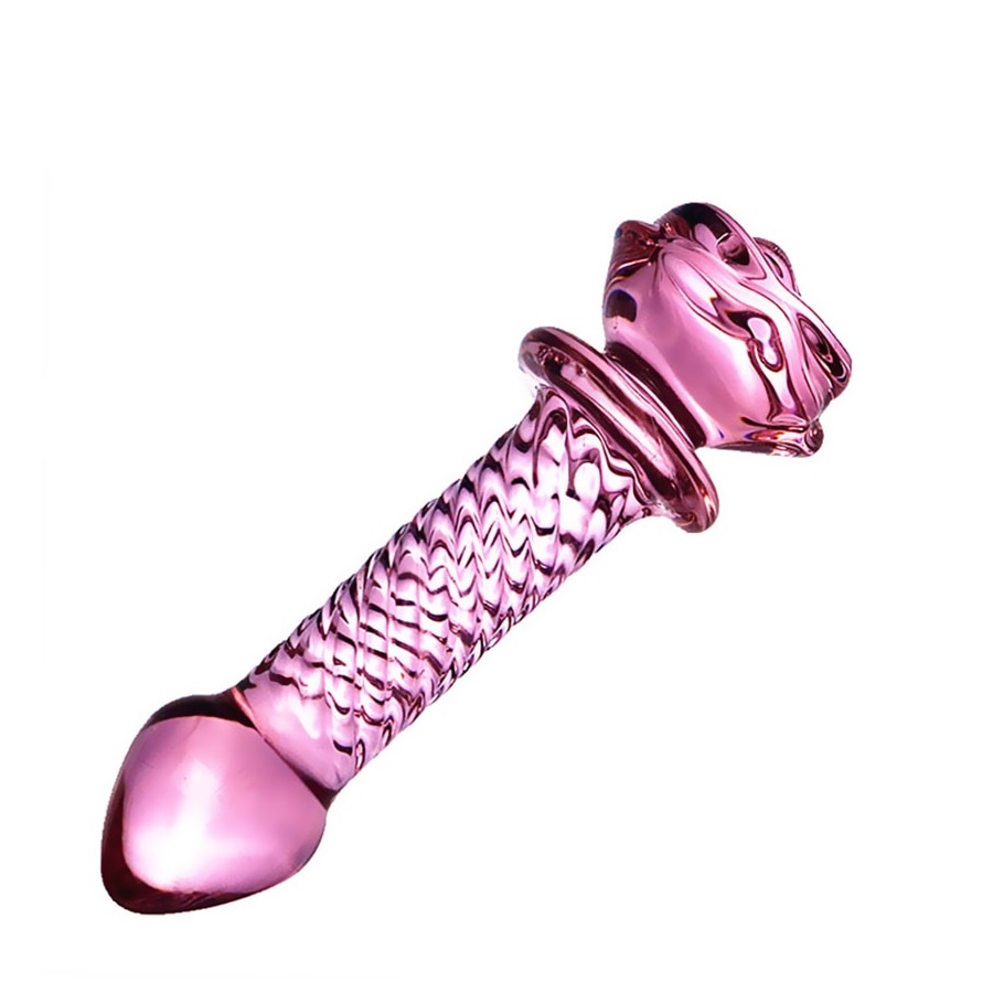 Dildo de Cristal con Rosa
