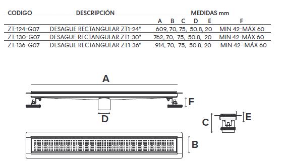 Desagüe lineal para ducha