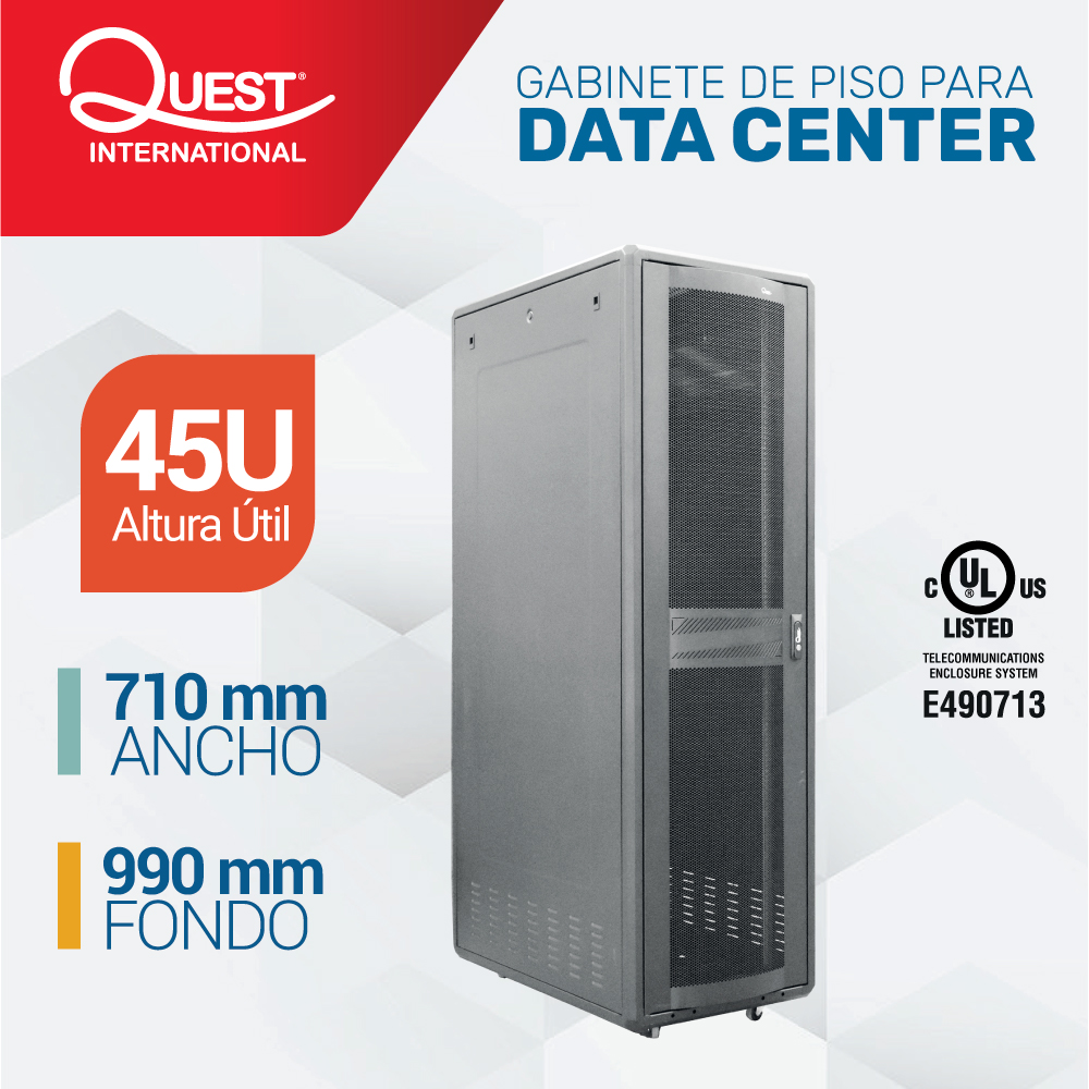 Gabinete de Piso 45U | Ancho: 710 mm • Fondo: 990 mm
