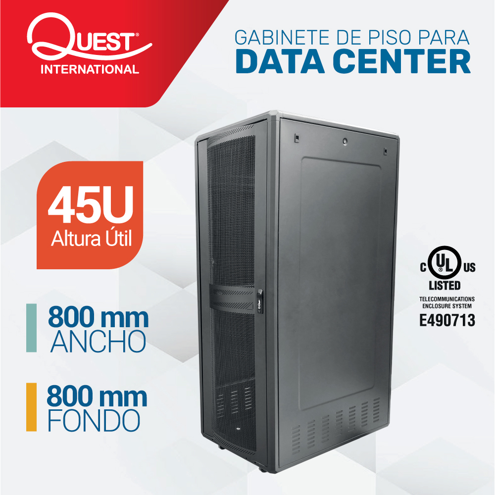 Gabinete de Piso 45U | Ancho: 800 mm • Fondo: 800 mm