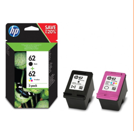 Tinteiro Original HP nº 62 Pack - Preto + Cor	
