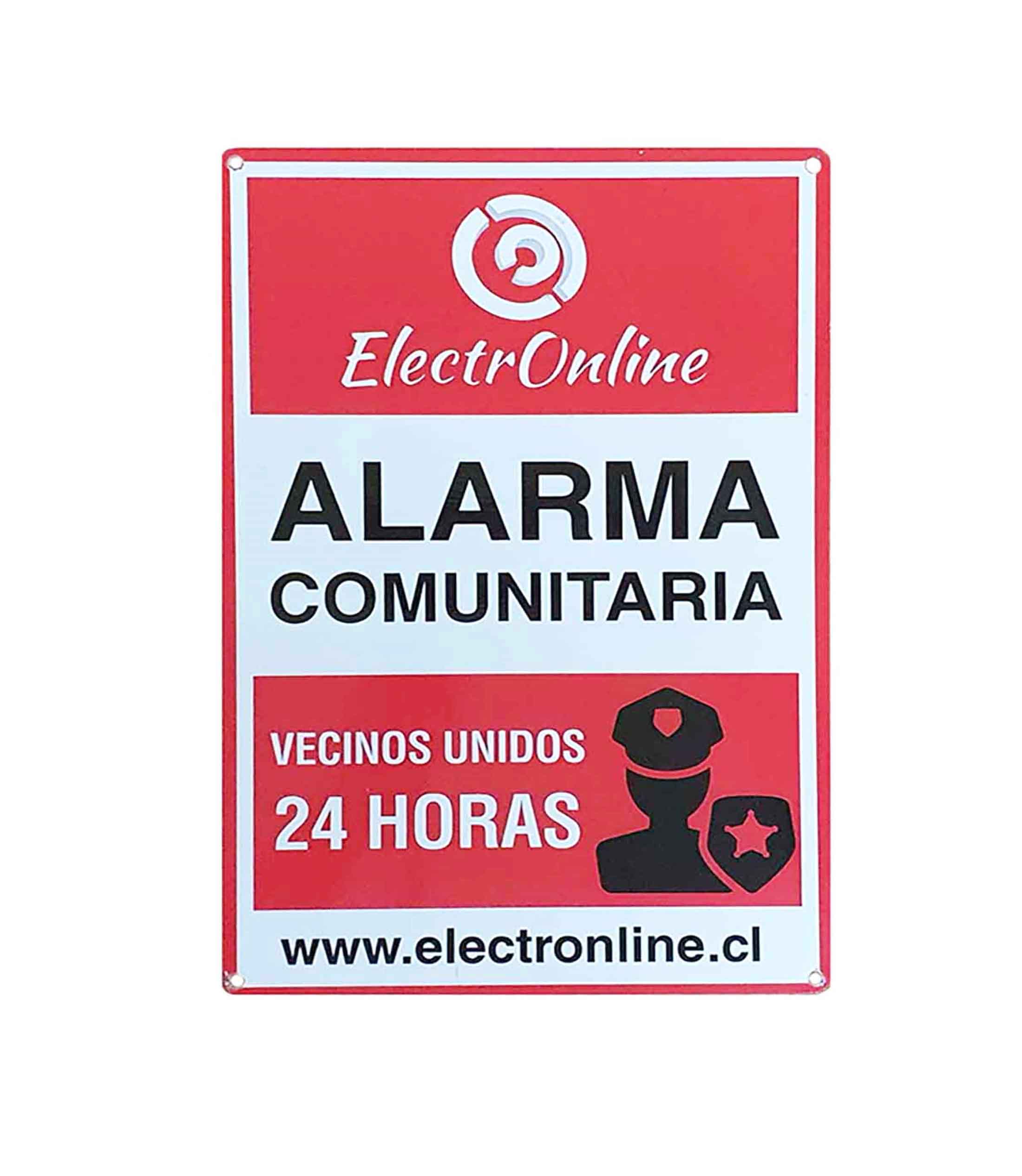 Cartel Disuasivo Metálico Exterior Rectangular Alarma Comunitaria Cartel Disuasivo Metálico Exterior Rectangular Alarma Comunitaria