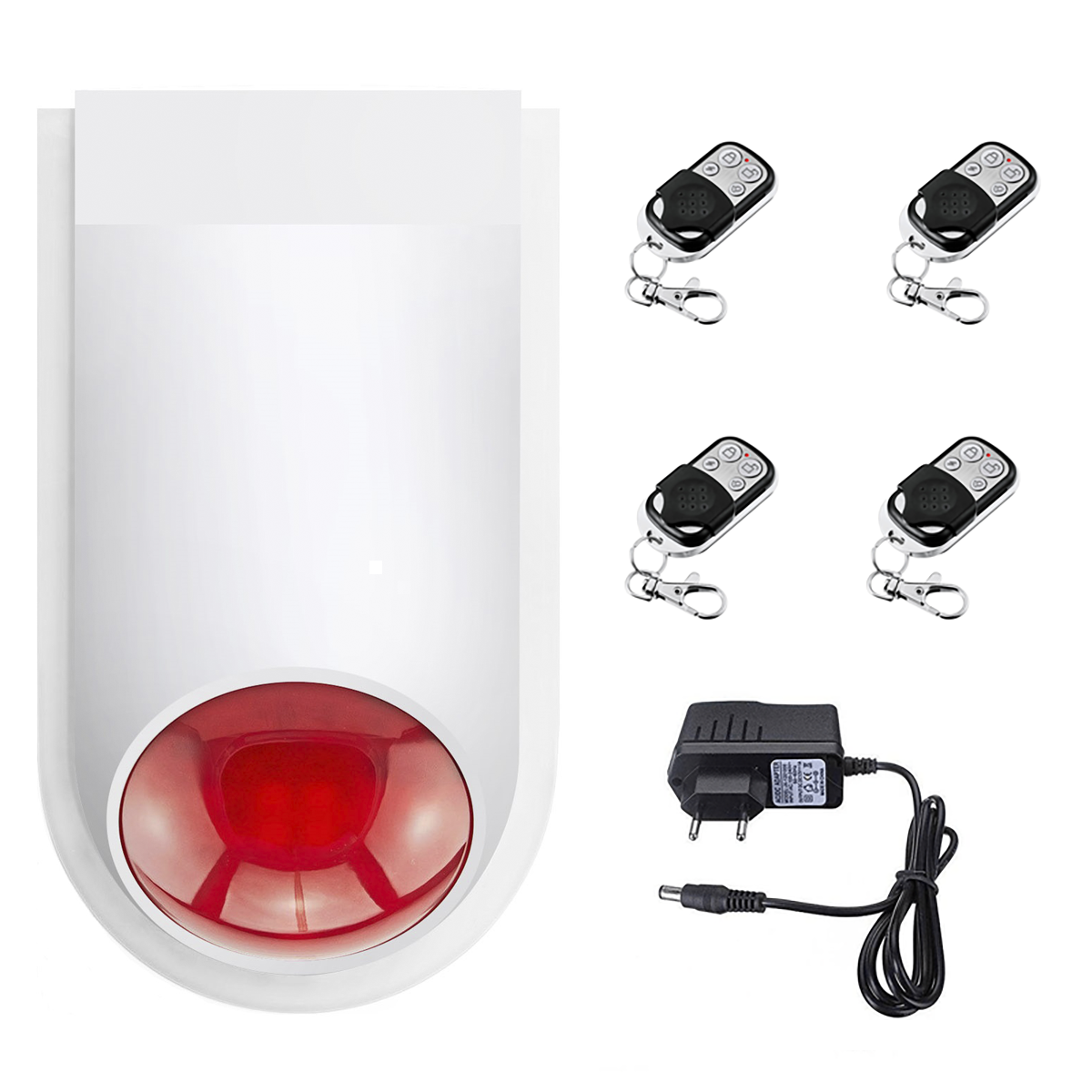 Kit Alarma Comunitaria Sirena 4 Botón de Pánico Metálico Kit Alarma Comunitaria Sirena 4 Botón de Pánico Metálico