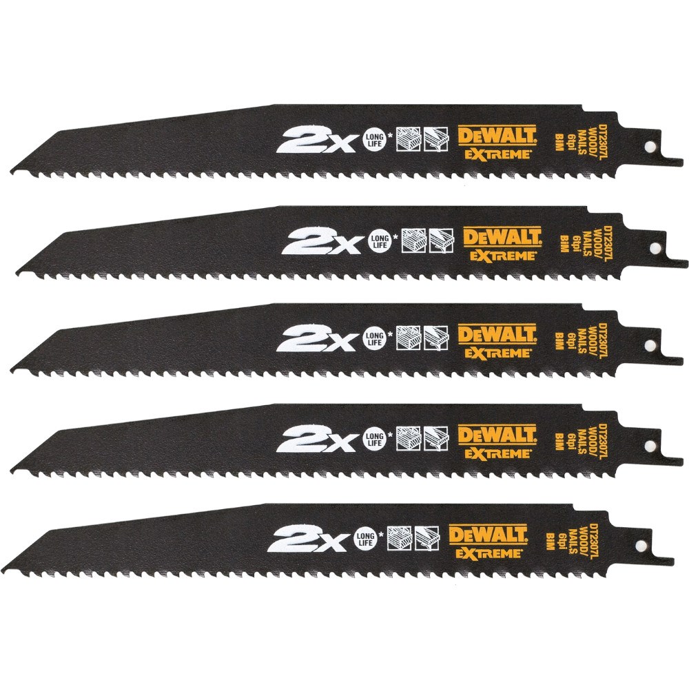 Lâminas de Serra Sabre 228mm Bi-Metal Extreme DT2307L DEWALT (5 Un)