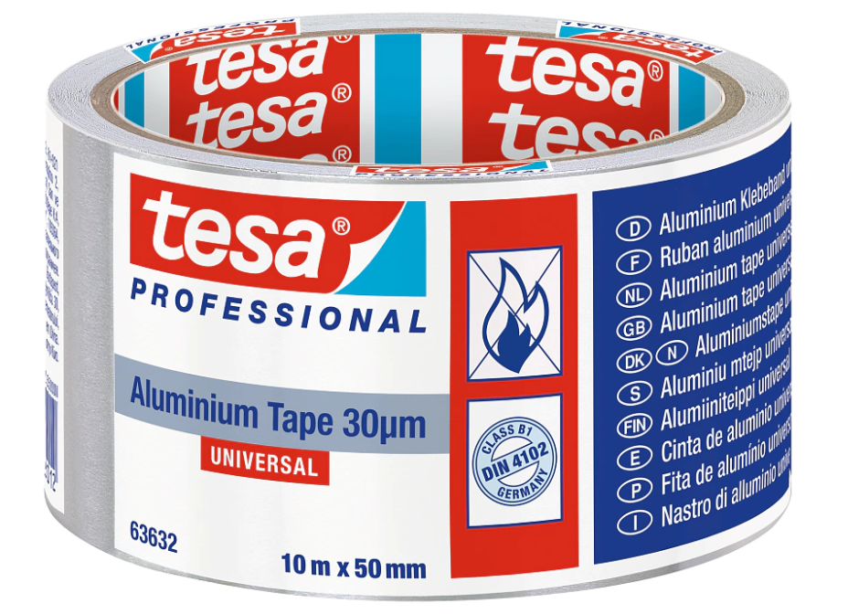 Rolo Fita Aluminio Universal 30μm 50 mm x 10 mts. 63632 TESA