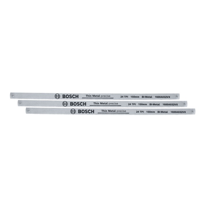 Lâminas de serra de arco de 150 mm 24TPI, 3 peças BOSCH DIY 