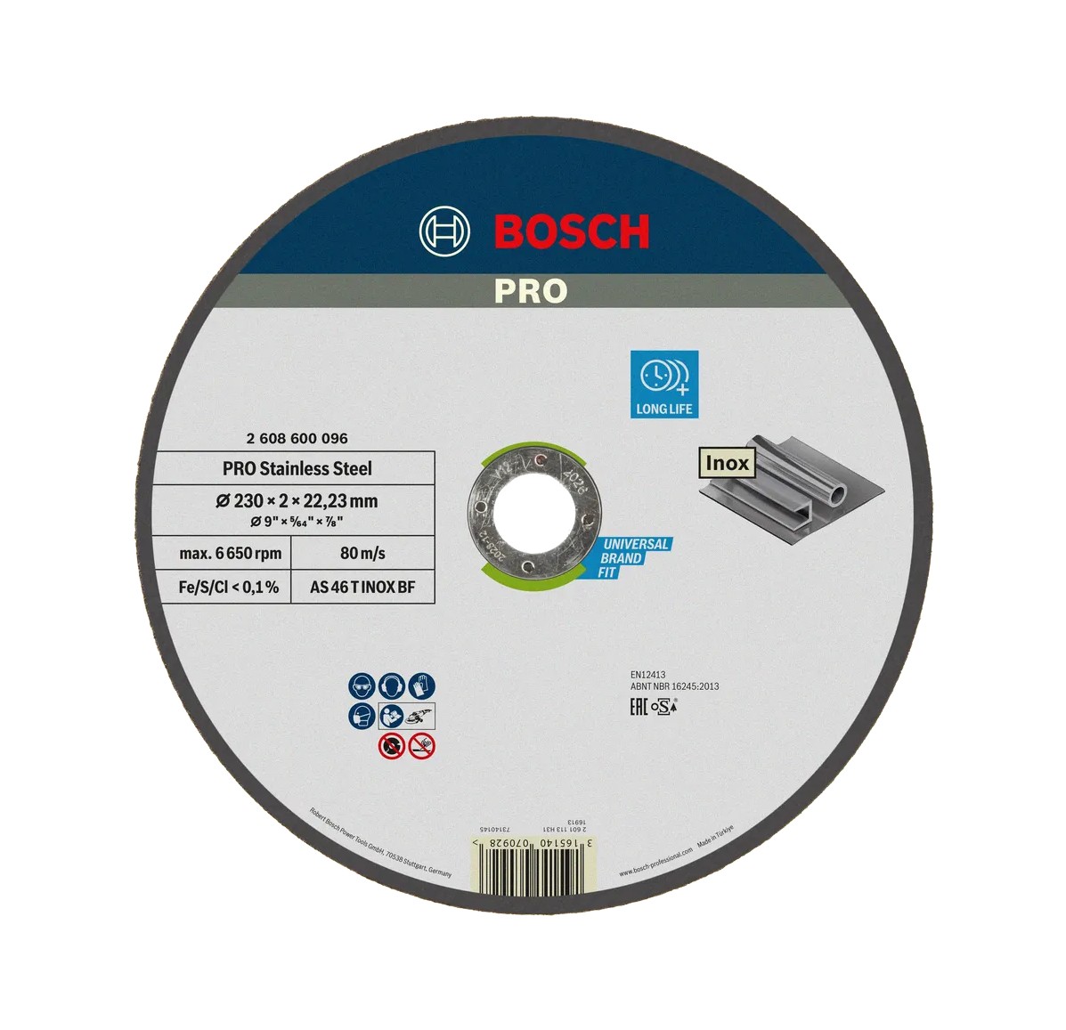 Disco abrasivo colado Ø230mm PRO Stainless Steel BOSCH