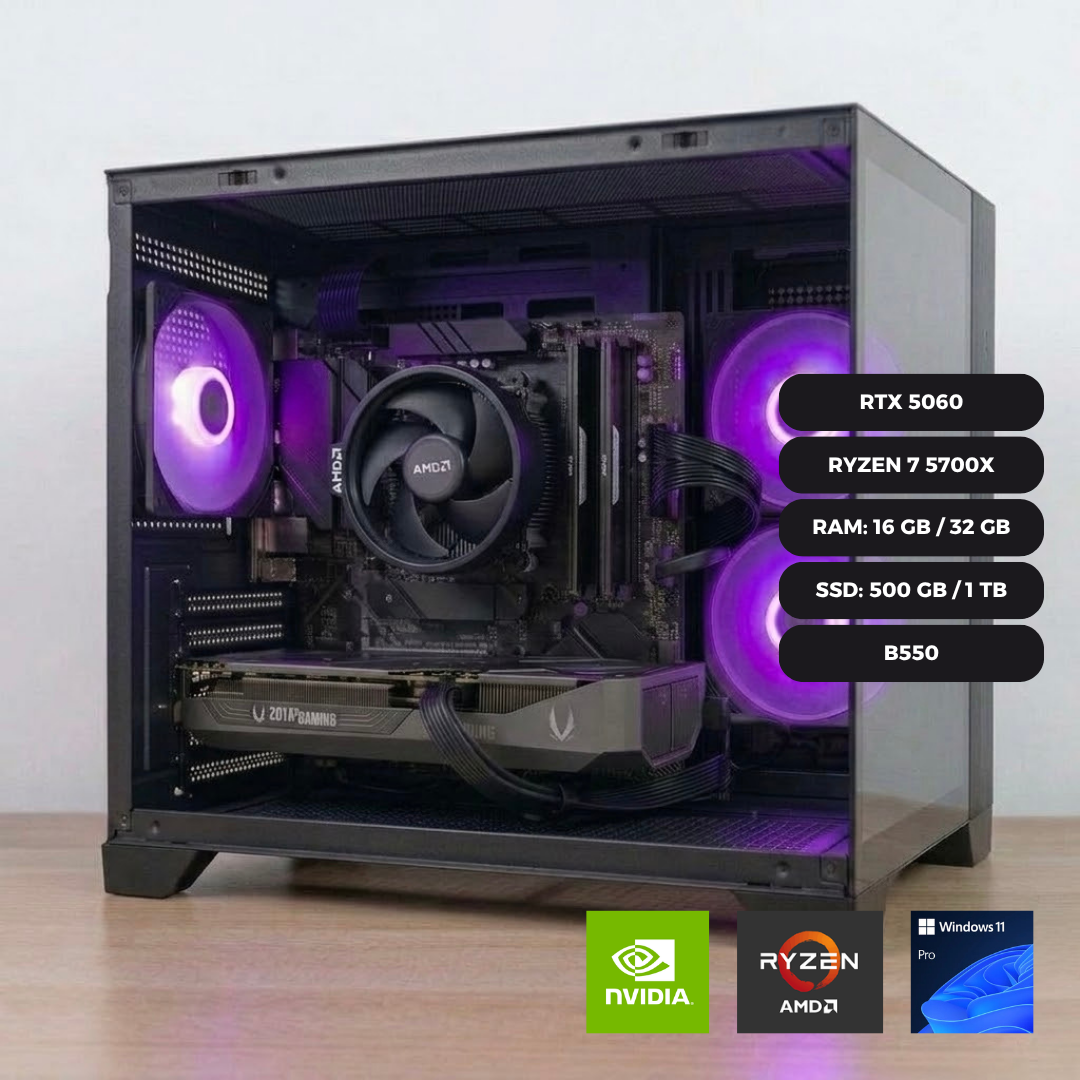 Mejor PC gamer calidad precio Chile: RTX 5060 Ryzen 7 5700X placa B550