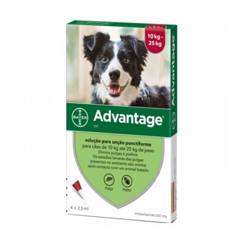 Advantage Cães 10-25kg 2,5mlx4 Pipetas Solução Punctiforme