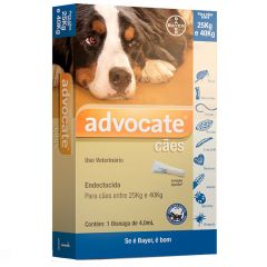 Advocate Cães 25-40kg, 400/100mg 4mlx3 Pipetas Solução Punctiforme