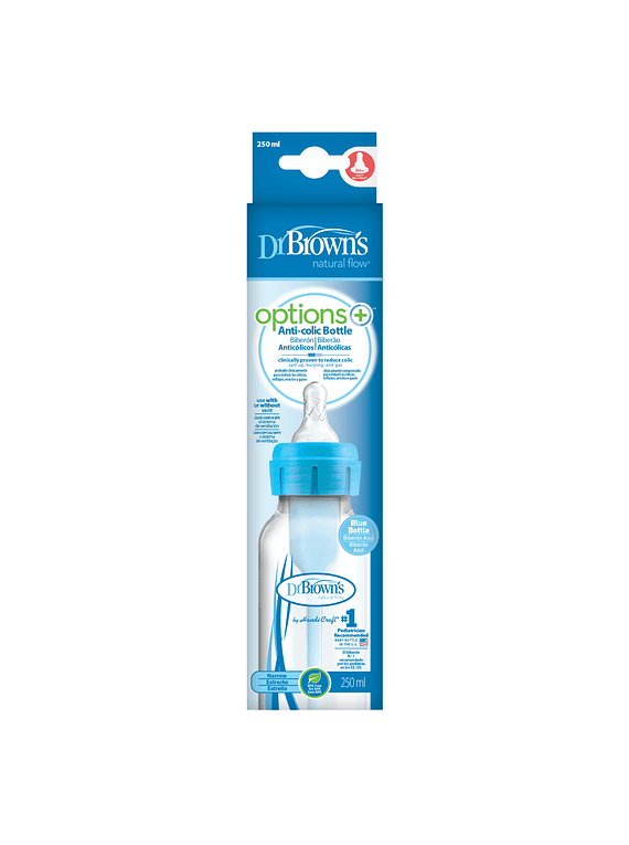 Dr. Brown's Biberão Boca Estreita Natural Flow 250ml, Azul