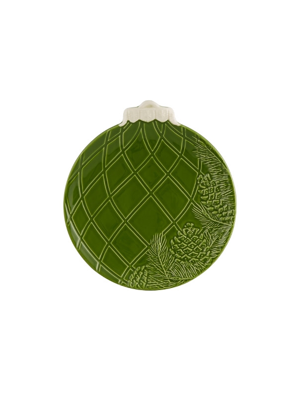Bolas de Natal - Prato Fruta 24,5 com Pinhas