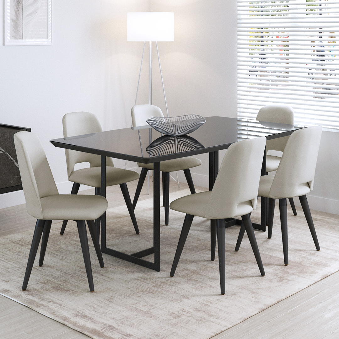 Comedor 1.8 Iron 6 sillas Selina Giratoria