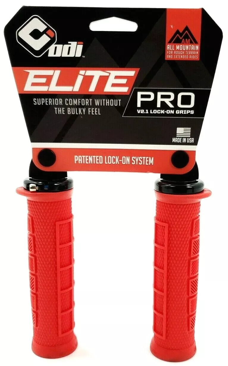 PUÑOS ODI - ELITE PRO V2.1 LOCK-ON BRIGHT RED W/BLACKCLAMP/UNIDAD