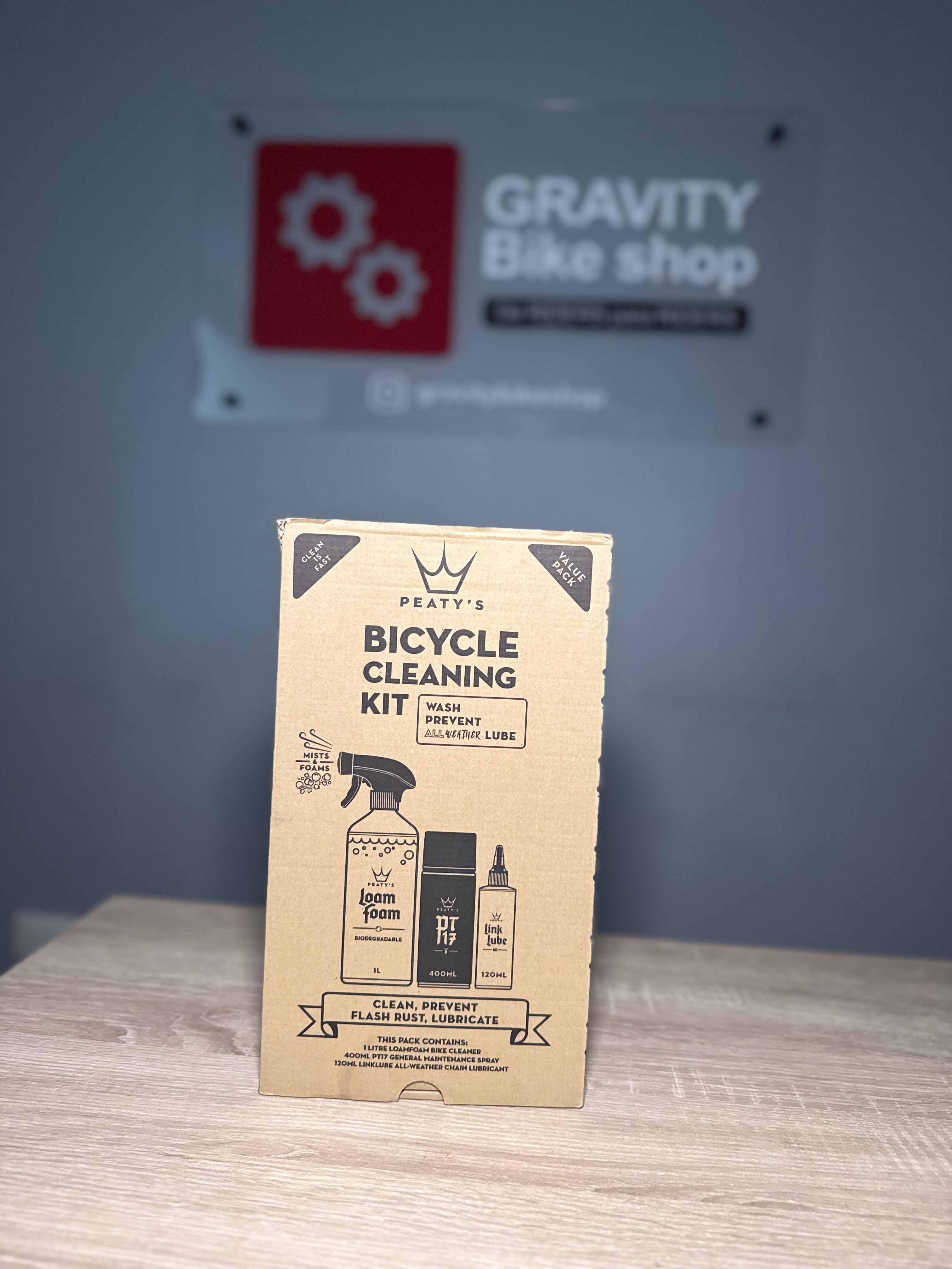 KIT DE LIMPIEZA PEATY'S -  Espuma de lavado, Spray de mantención y Lubricante de cadena