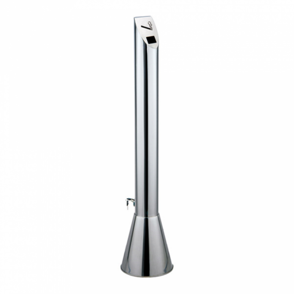Cinzeiro Exterior 22.5x110cm Prateado em Aço