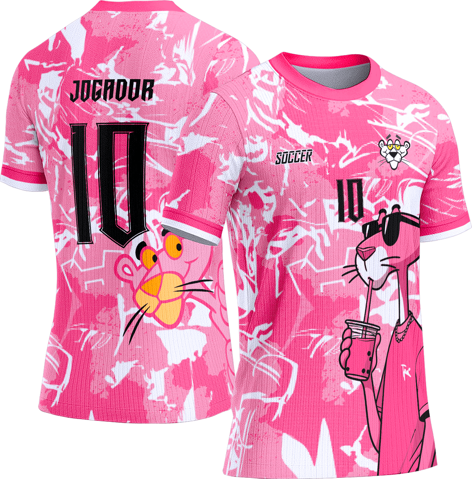 Arte Vetor Camisa Interclasse 615 Pantera Cor de Rosa