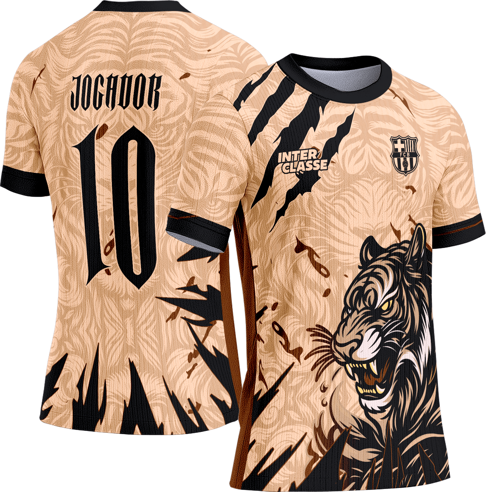 Arte Vetor Camisa Interclasse 809 Tigre Bege