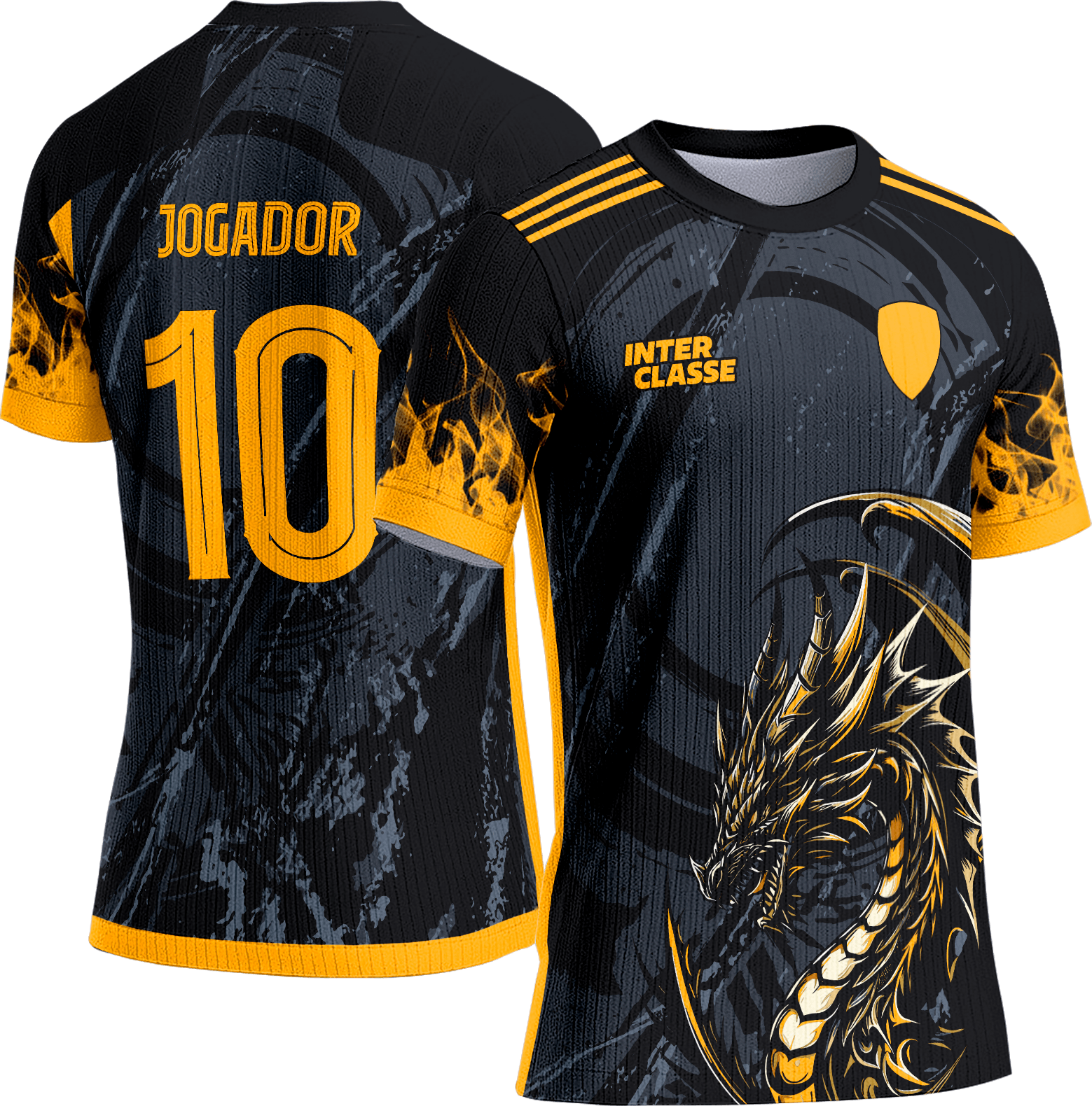 Arte Vetor Camisa Interclasse 810 Dragão Amarelo