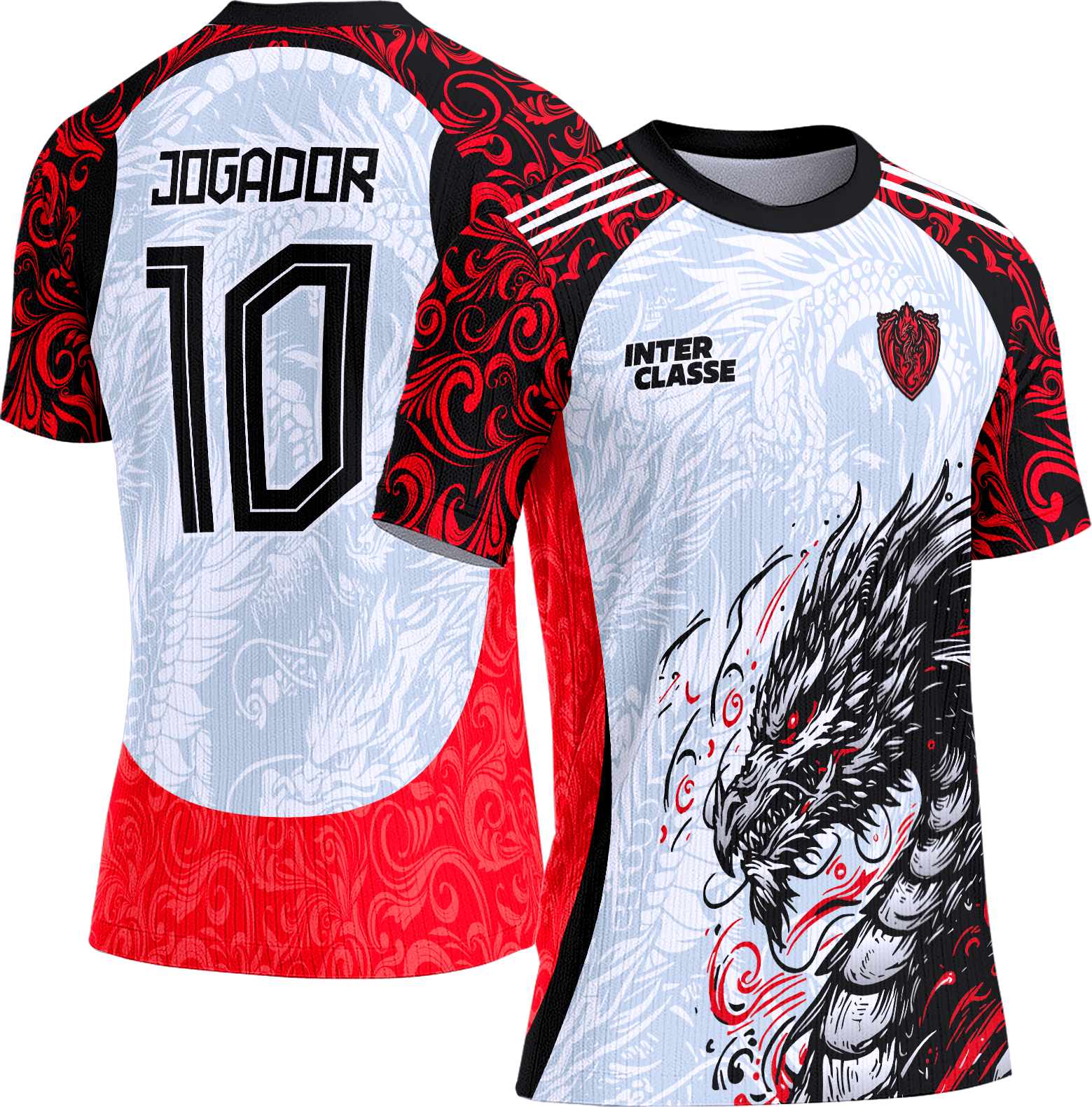 Arte Vetor Camisa Interclasse 823 Dragão Vermelho