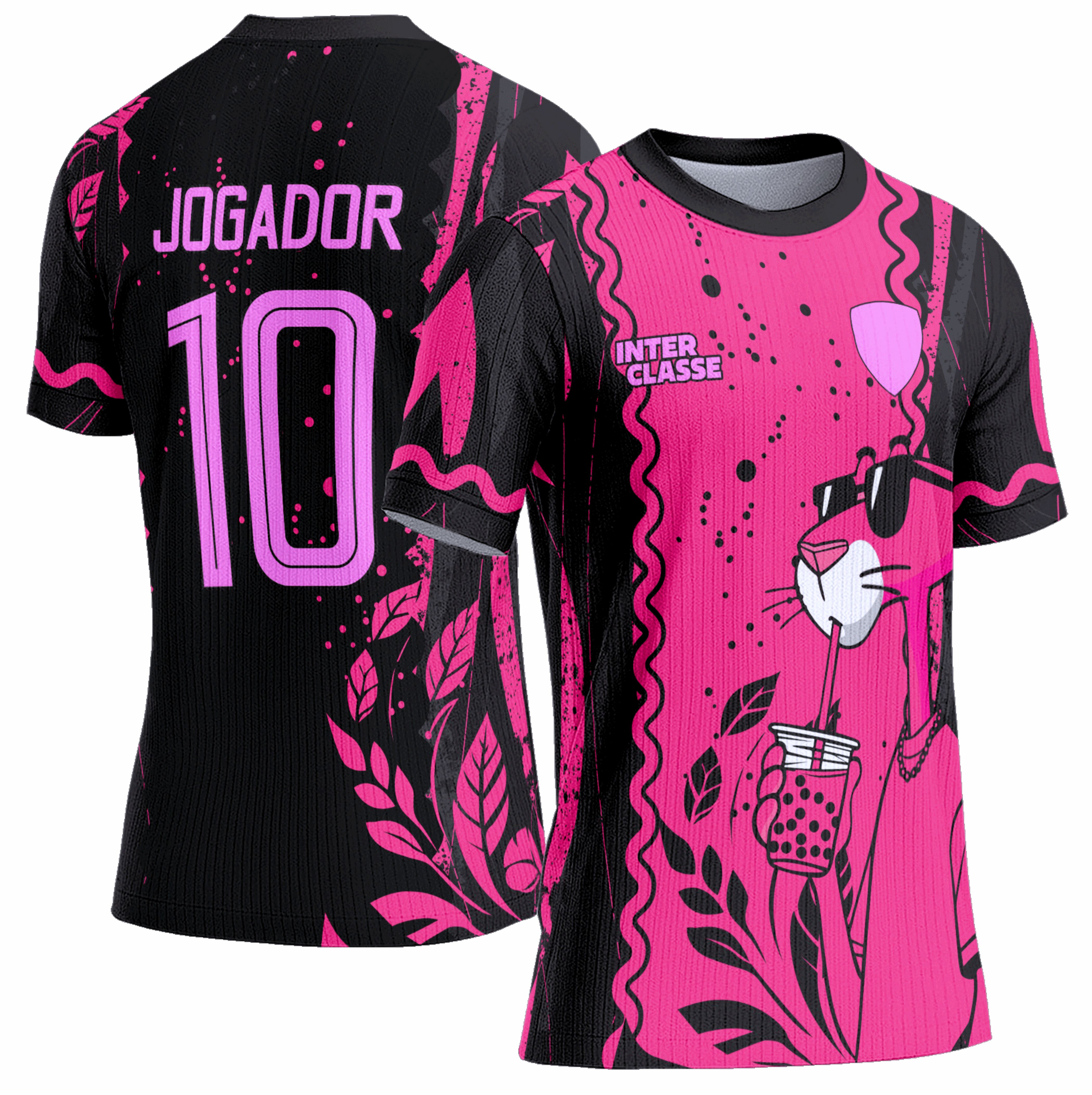 Arte Vetor Camisa Interclasse 0962 Pantera Cor de Rosa