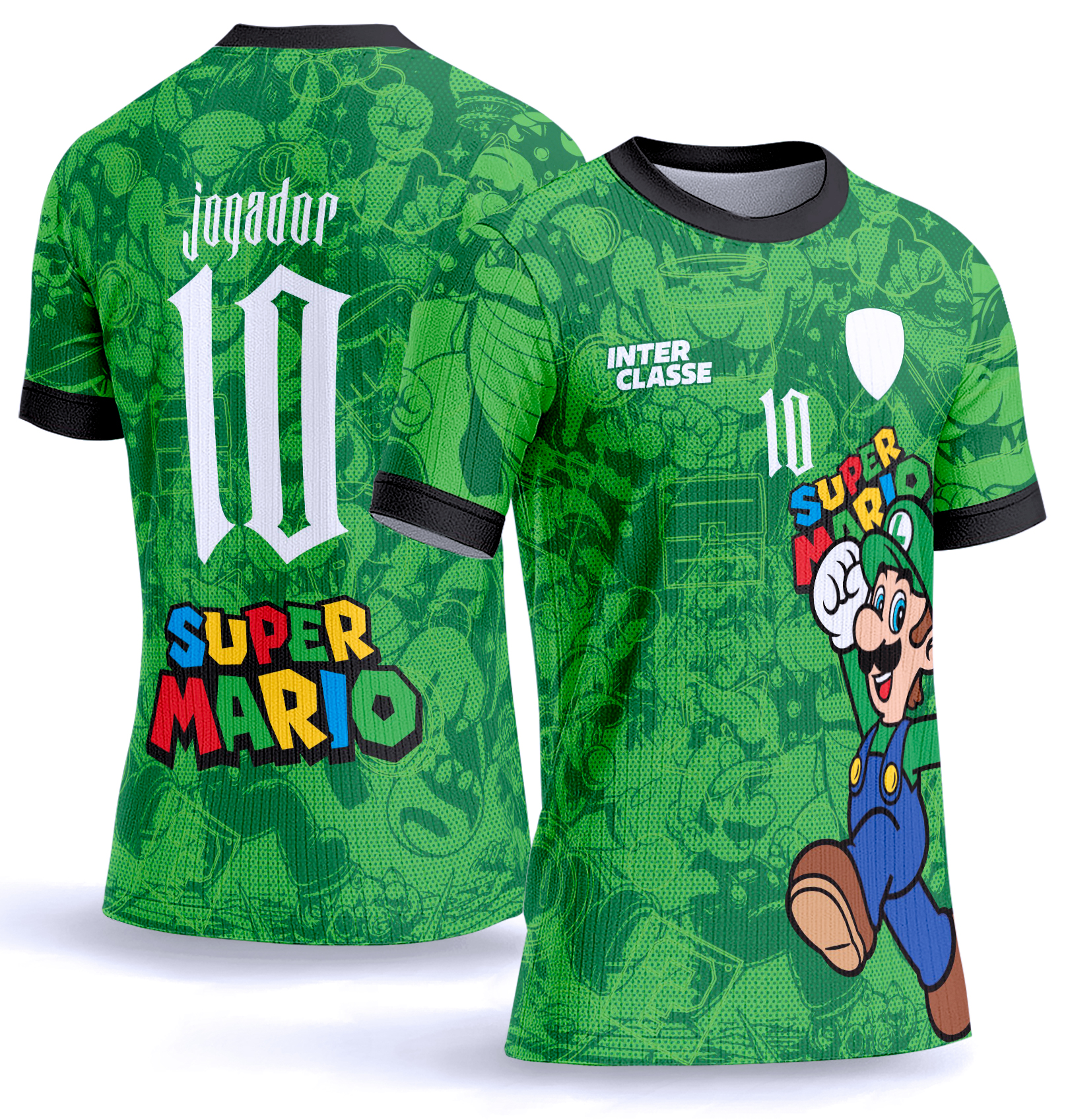 Arte Vetor Camisa Interclasse 1023 Super Mario Bros Luigi