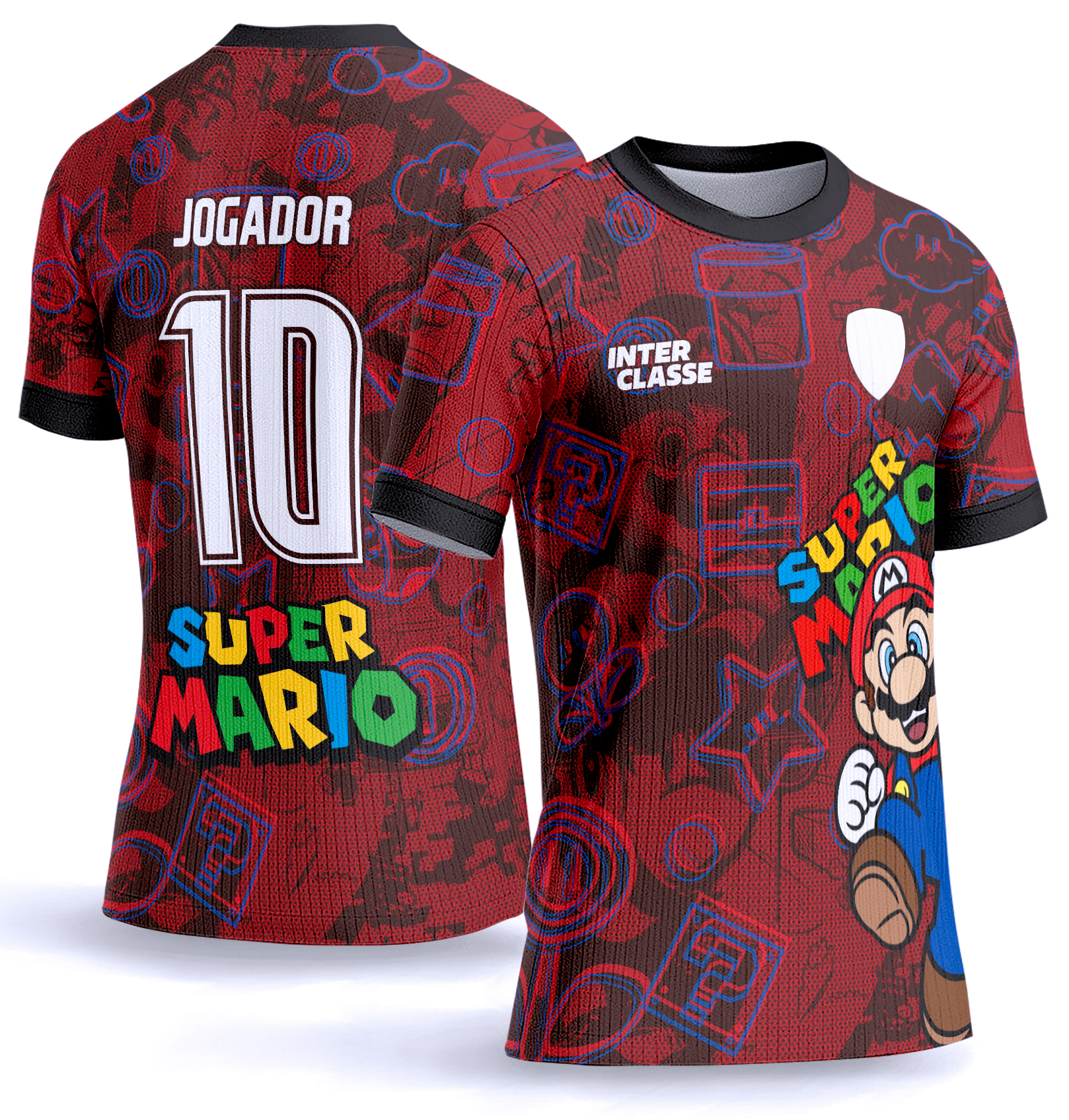 Arte Vetor Camisa Interclasse 1024 Super Mario Bros Mario