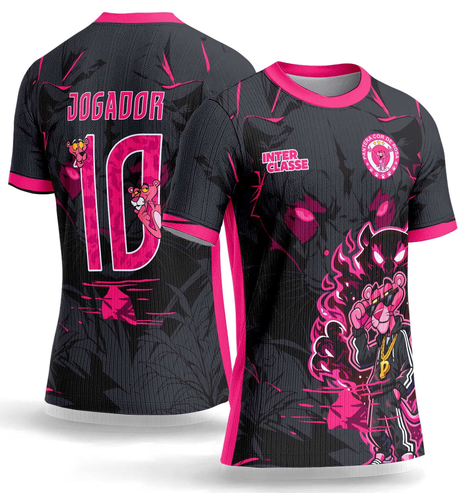 Arte Vetor Camisa Interclasse 1161 Pantera Cor de Rosa