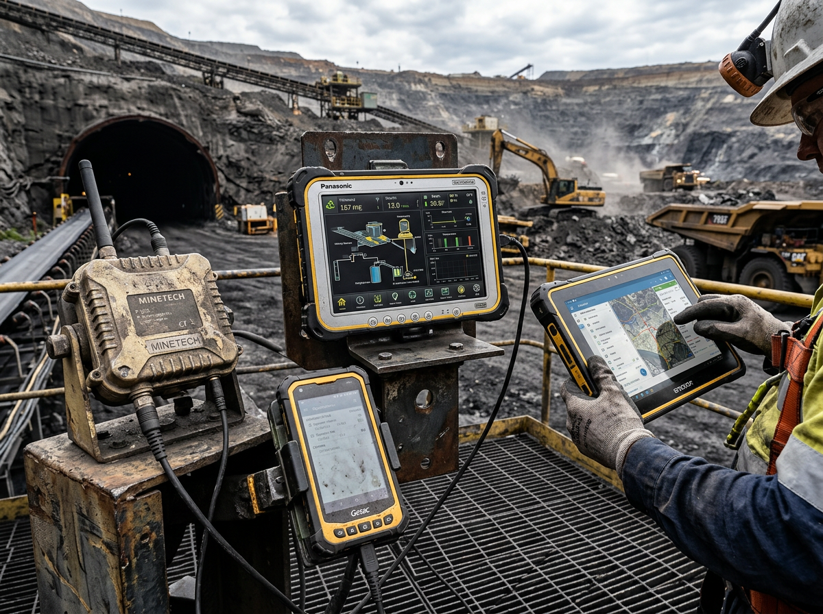 Dispositivos rugged utilizados en operaciones mineras subterráneas y a cielo abierto