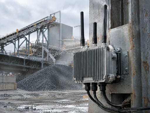 Dispositivo rugged con conectividad inalámbrica industrial en entorno de minería