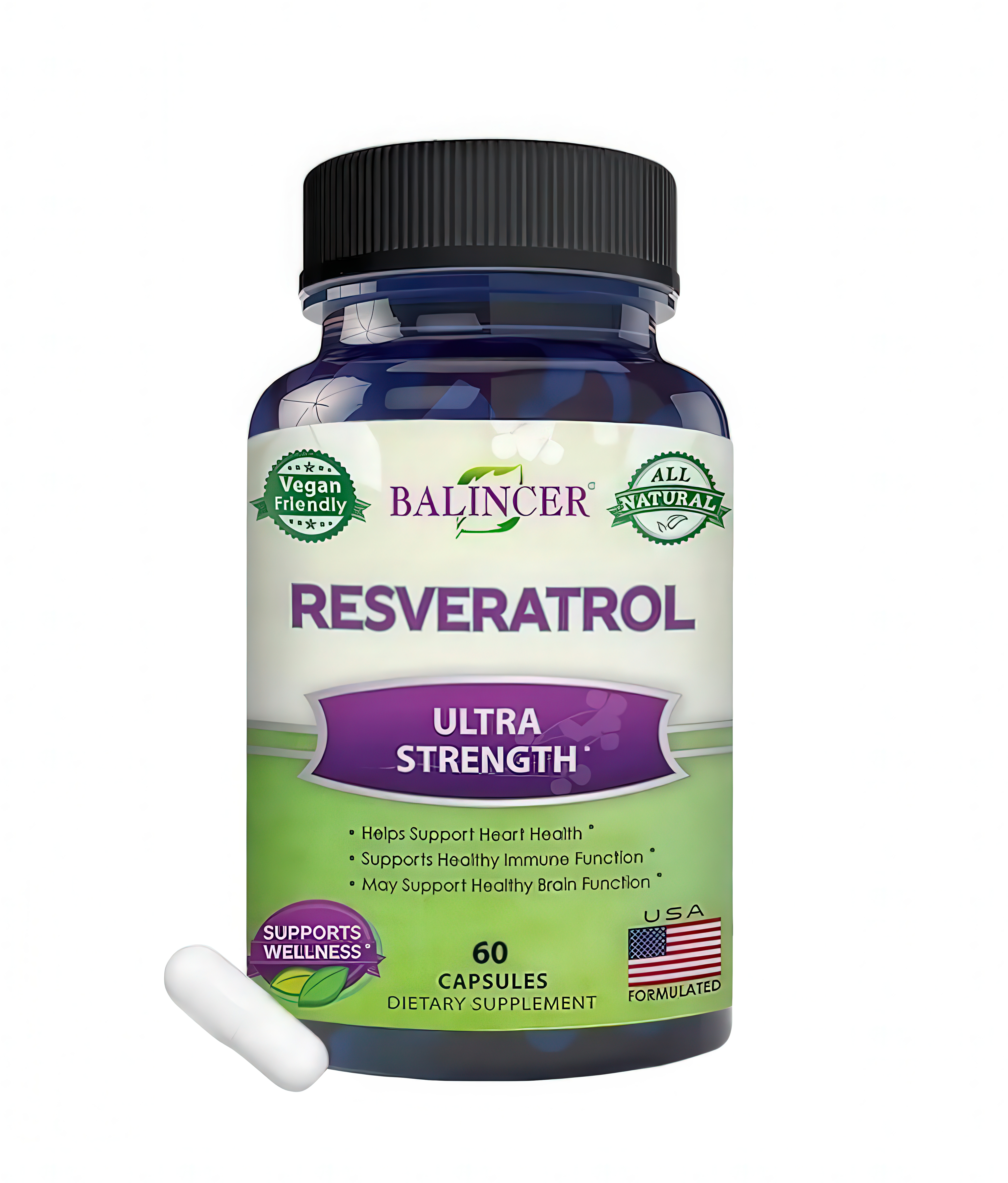 Balincer Resveratrol Ultra Strength 1000 mg (60 Cápsulas)