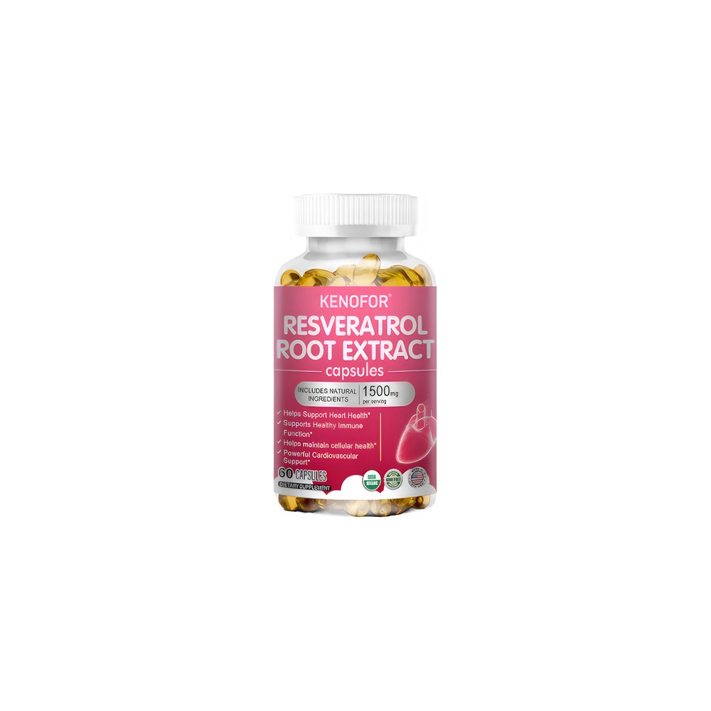 Suplemento Resveratrol Kenofor 1500 mg/Té Verde (60 Cápsulas)