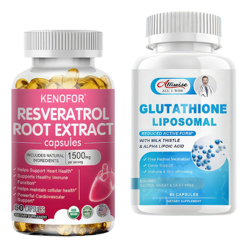 Pack Glutatión Liposomal Y Resveratrol 1500 Mg 120 Cáps