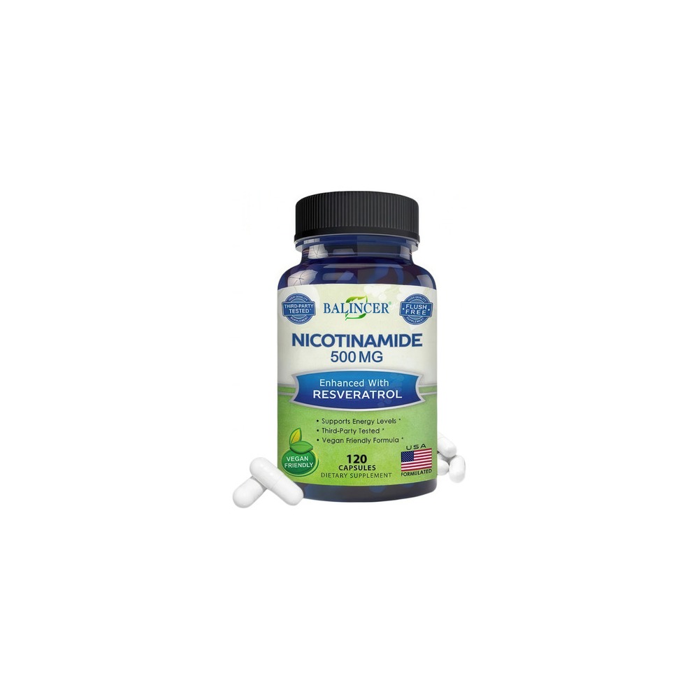 Nicotinamida 500 mg + Resveratrol 120 Cápsulas