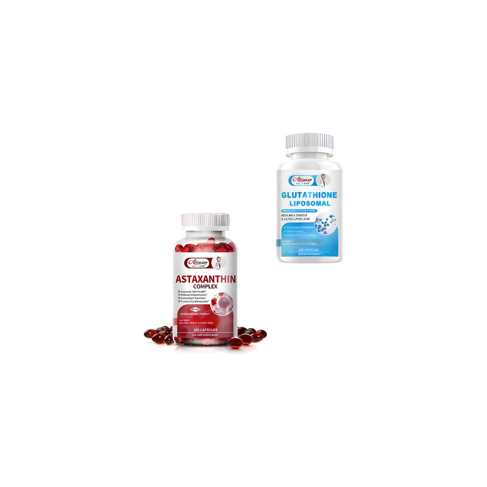 Pack Astaxantina Alliwise 32Mcg Y Glutatión L 1000 mg 240 Cáp