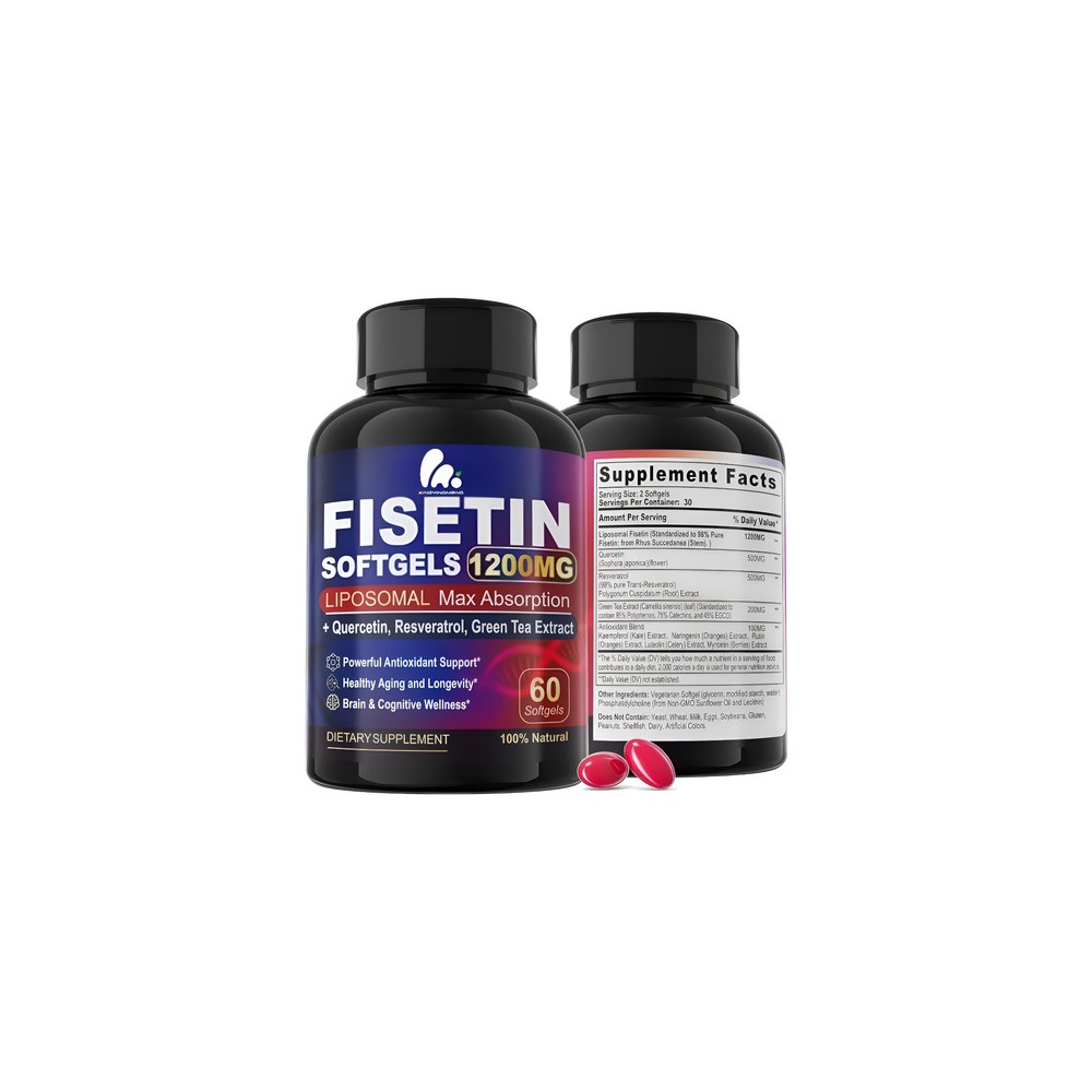 Fisetin Liposomal 1200 mg Máxima Biodisponibilidad Polifenol